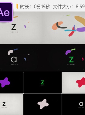 Blob标志AE模板暗黑俱乐部舞蹈节奏动感LOGO动画片头开场设计