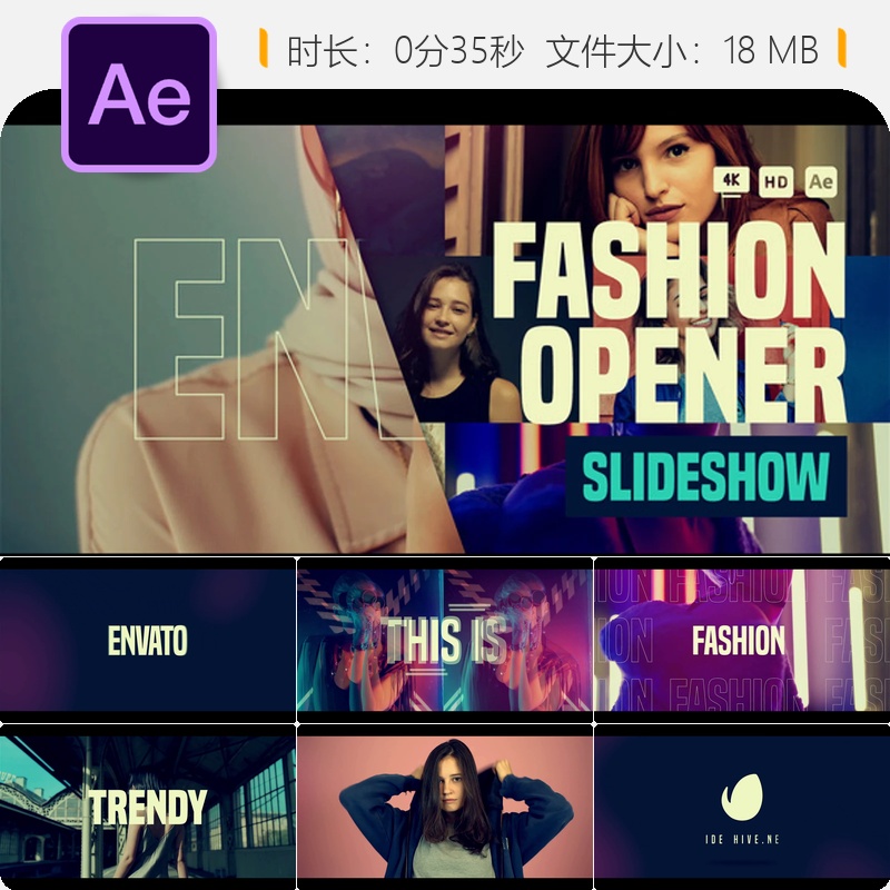时尚开场AE模板动态迪斯科俱乐部DJ宣传片4K视频设计炫酷效果