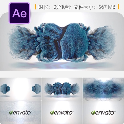 Particular粒子LOGO揭示AE模板黑色背景科技感粒子动画特效片头