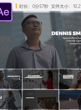 AE模板简约文字动画设计黑白色调博客企业视频片头4K全屏动态