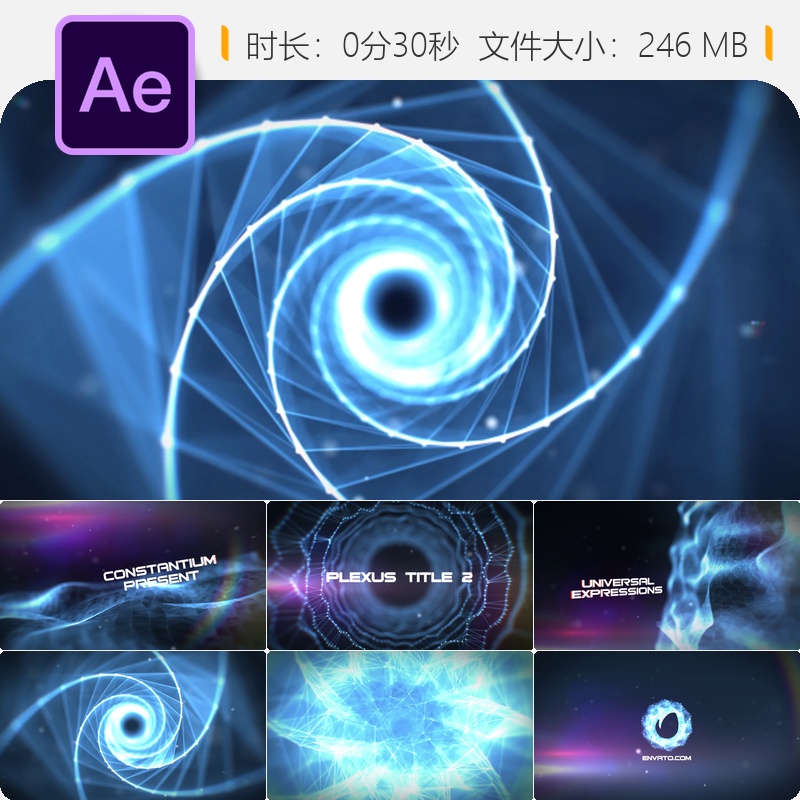 电影粒子大气动画AE模板4K片头序列影视特效设计制作素材合集