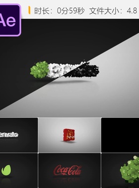 AE模板粒子LOGO动画开场抖音自媒体视频片头Trapcode特效转场AE