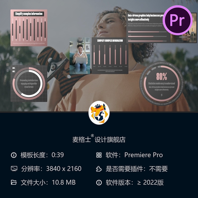 商务数据可视化动态图表PR模板企业分析报告动画信息图设计模板