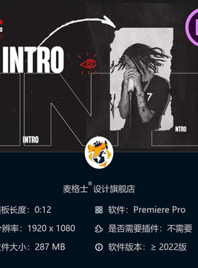 Brutalism Grunge风格PR模板暗黑赛博朋克动态开场动画4K素材