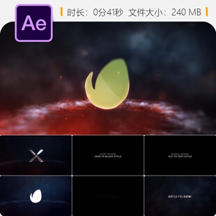 Blaze火焰烟雾LOGO动画AE模板金属黑暗风格 火焰开场特效片头设计