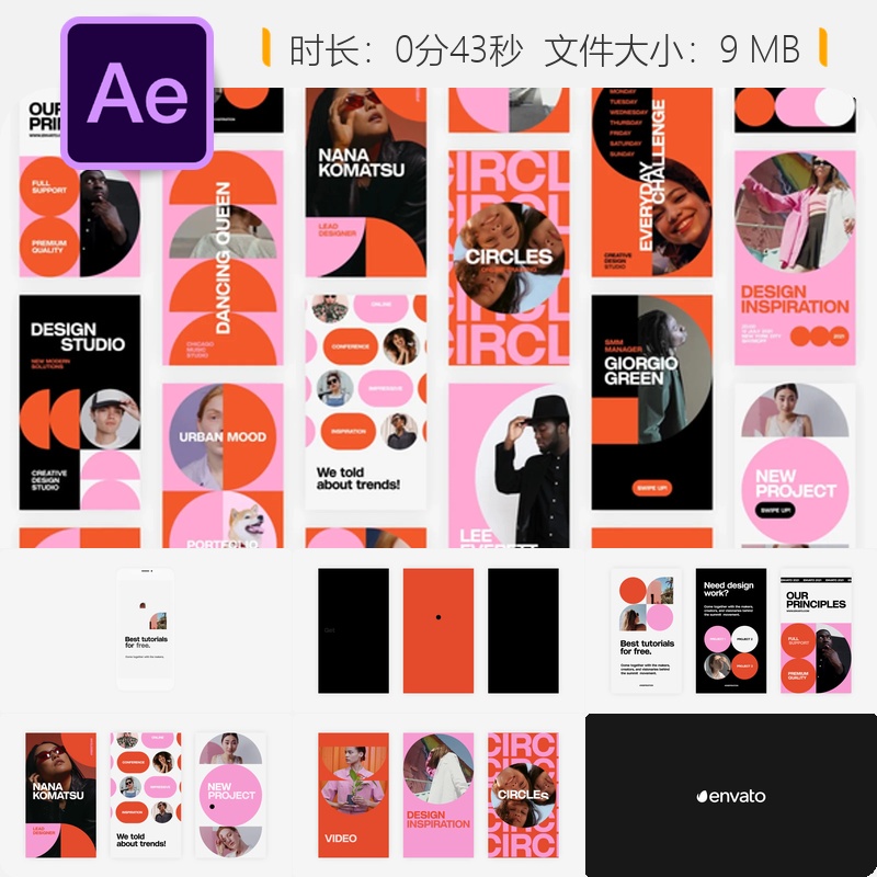 Robin Instagram Stories AE模板社交媒体品牌推广动画设计包