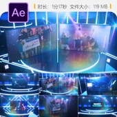 AE模板霓虹灯光DJ音乐舞蹈派对颁奖晚会视频片头开场特效