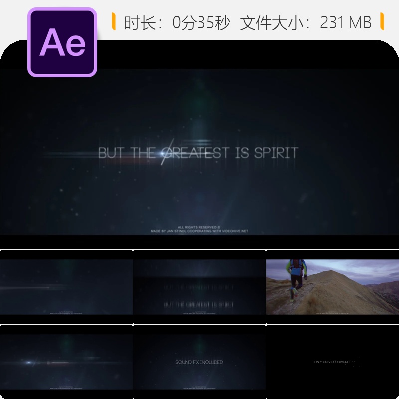 AE模板快速运动预告片动态粒子光效4K动画酷炫模板设计