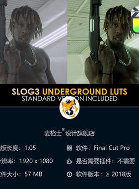 FCPX专业电影调色预设 Slog3地下与标准LUT合集 影视级色彩方案