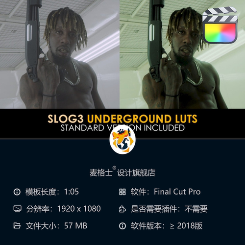 FCPX专业电影调色预设 Slog3地下与标准LUT合集 影视级色彩方案