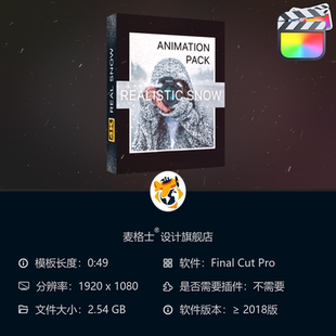 FCPX真实雪景特效模板 冰雪暴风雪粒子动画 冬日圣诞新年氛围