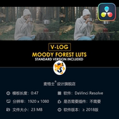 达芬奇电影感森林Vlog调色LUT预设与高级风格 化色彩合集