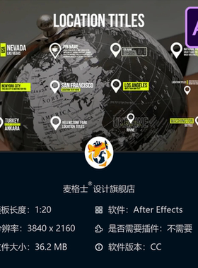 动态时尚商业AE模板黑色粗体动画创意元素能量动力学