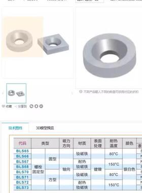 BLS66/65-A8/A10/A12/A15/A20/A25-T3/T4/T4.5/T5/T5.5/T6 磁铁67