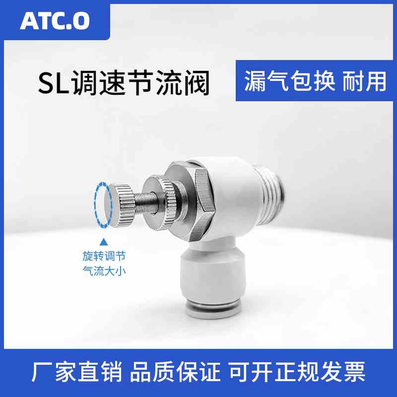 气管SL节流阀气缸调速PSL/ASL4/6/8/10/12-04/03/02/01/M5A接头