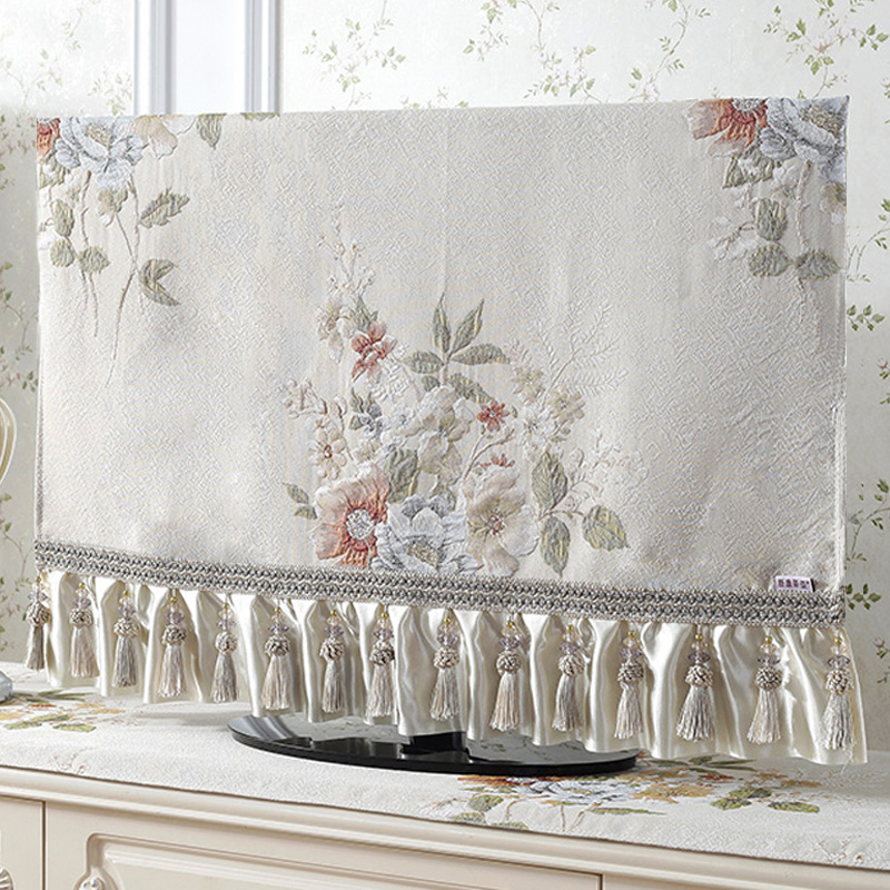 欧式显示器布艺液晶电视机防尘罩挂式可用电视套子50寸大号新款