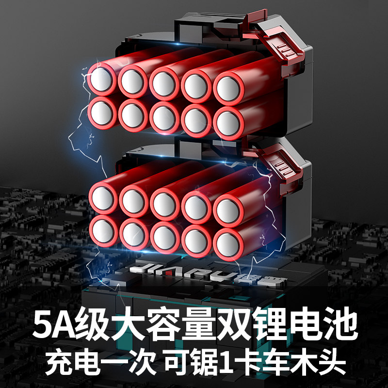 电锯充电式户外锂电池家用小型手持电动锯柴树神器切割锯树电链剧