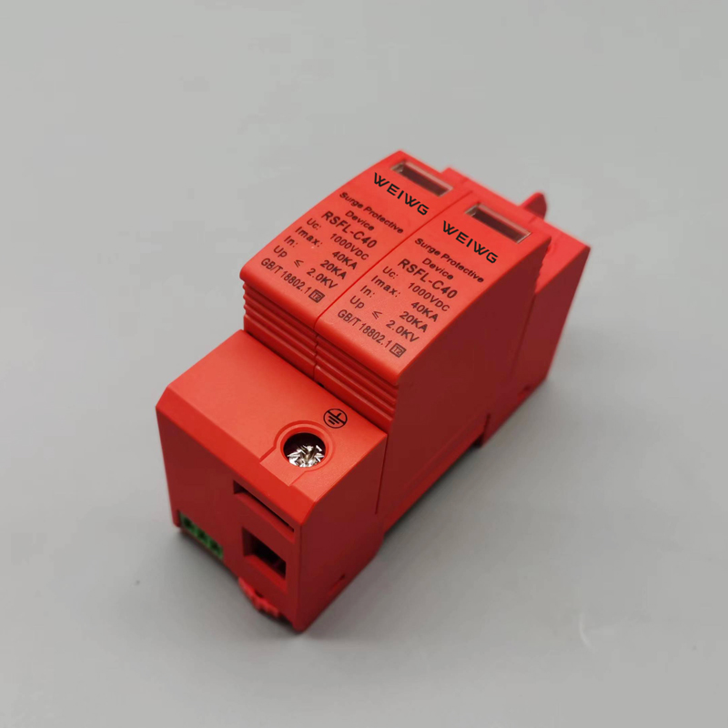 直流浪涌保护器DC500V DC1000V防雷电源避雷器2P 40KA光伏电涌SPD