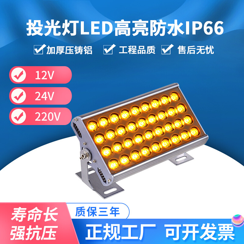 led射灯投光灯聚光灯户外防水花园林草坪灯照树灯七彩变色内控灯
