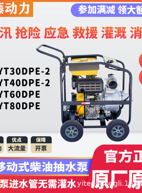 移动便携式小型柴油抽水泵自吸式排水泵3寸4寸YT40DPE-2/30DPE-2