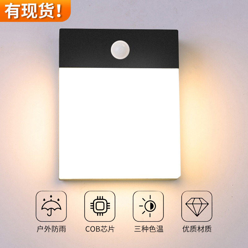 户外壁灯防水别墅阳台花园室外照明美式LED智能感应墙灯庭院壁灯