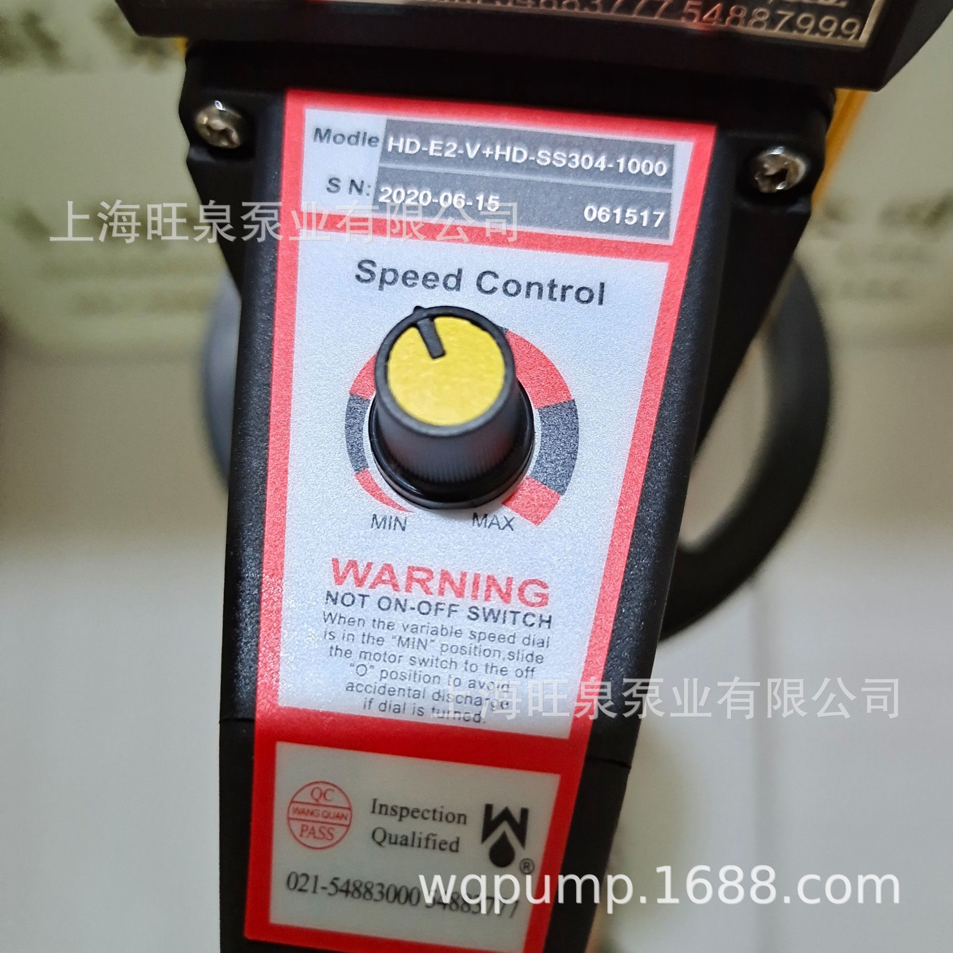 上海旺泉HD-E2-V+SS304-1000不锈钢油桶泵、耐腐蚀电动抽液泵