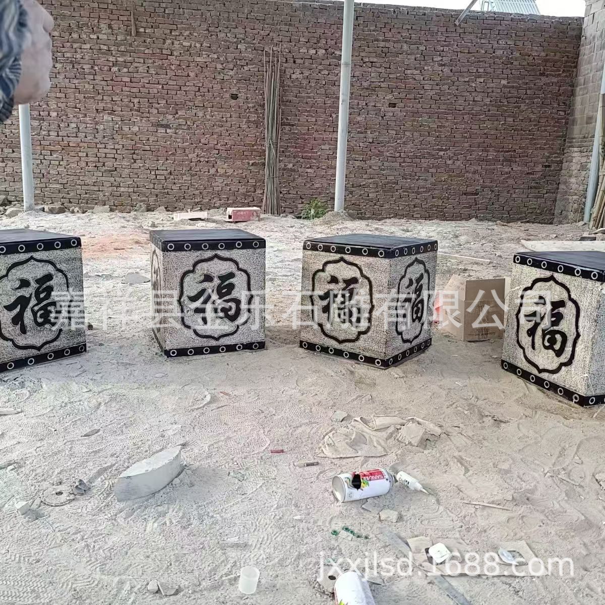 厂家直供青石方形石柱墩方形柱础石直销园林古建仿古石雕柱脚石