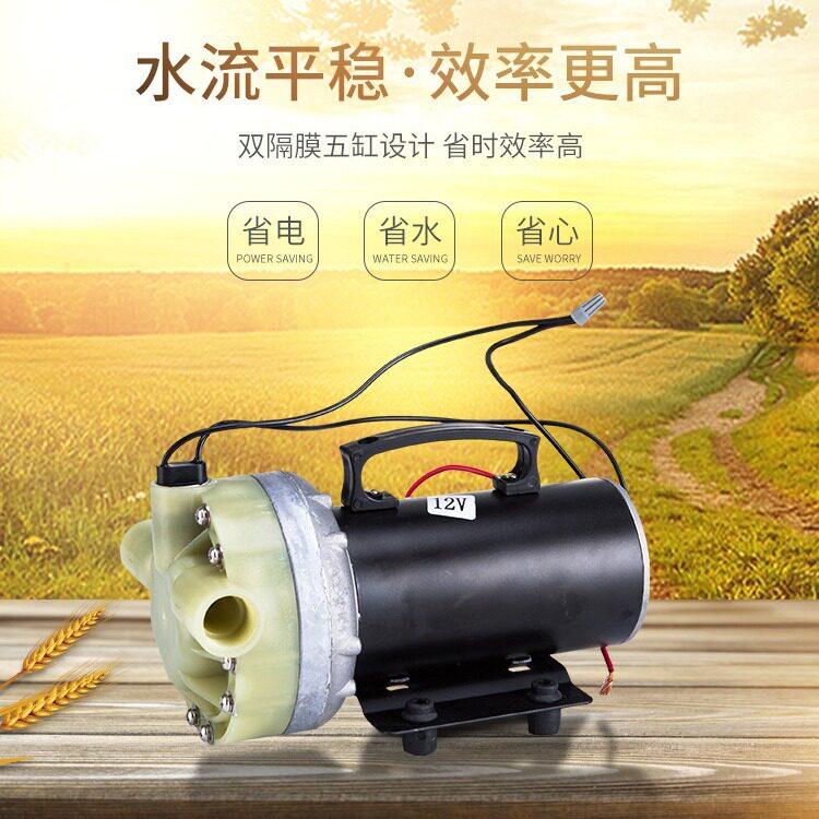 吸肥泵直流五缸隔膜泵水肥一体化电动冲肥泵打药机