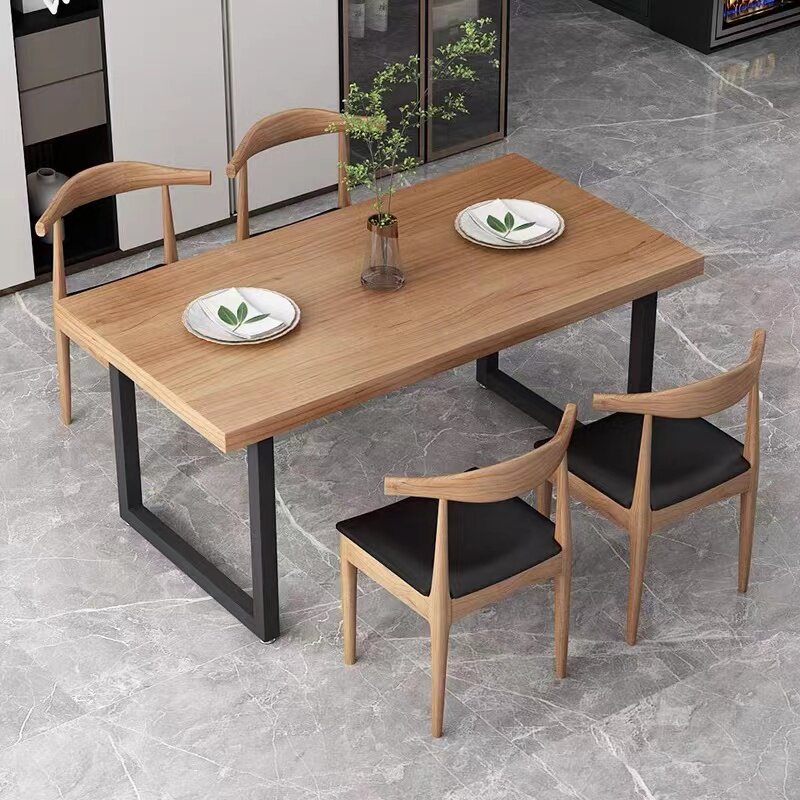 长方形实木餐桌简易出租屋桌子房间卧室家用小户型商用吃饭桌定