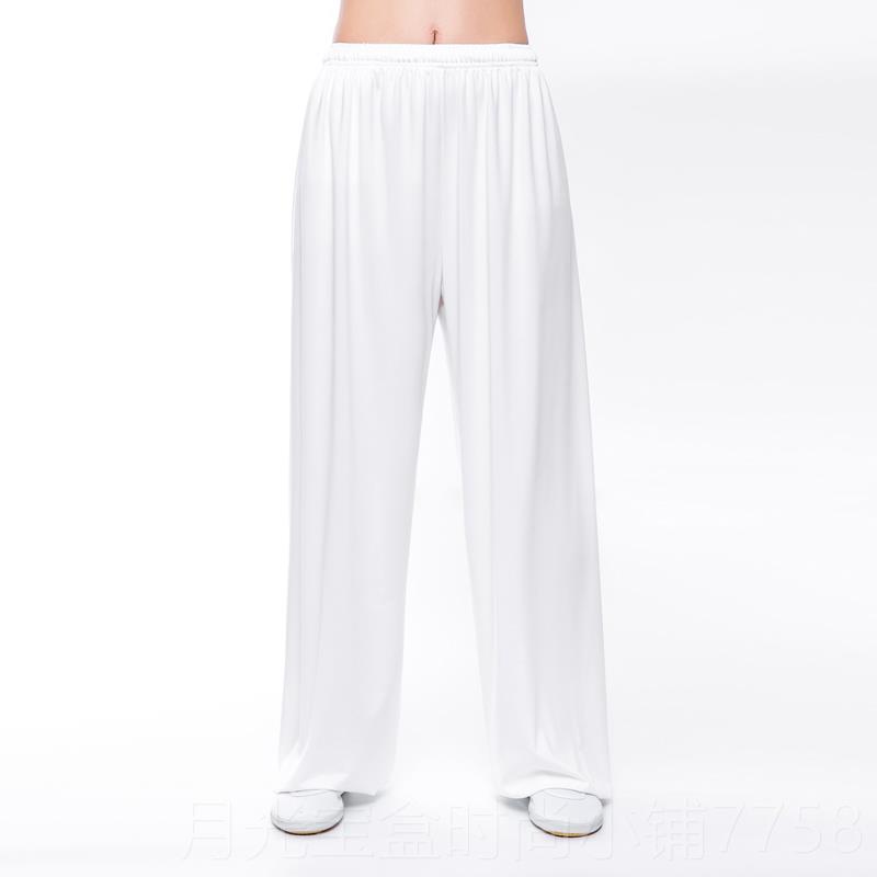 新款牛奶功丝太极裤服裤女春夏灯笼太极服男中年老宽松晨练裤武术