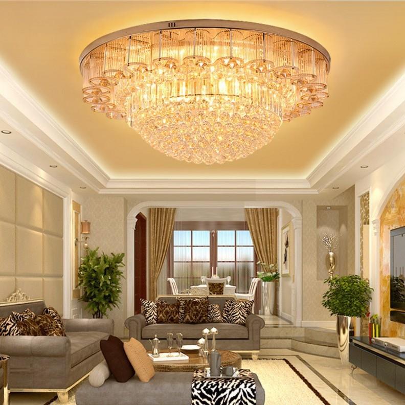 现代简约大气圆形客厅灯温馨LED卧室吸顶灯家居装修餐厅水晶灯具