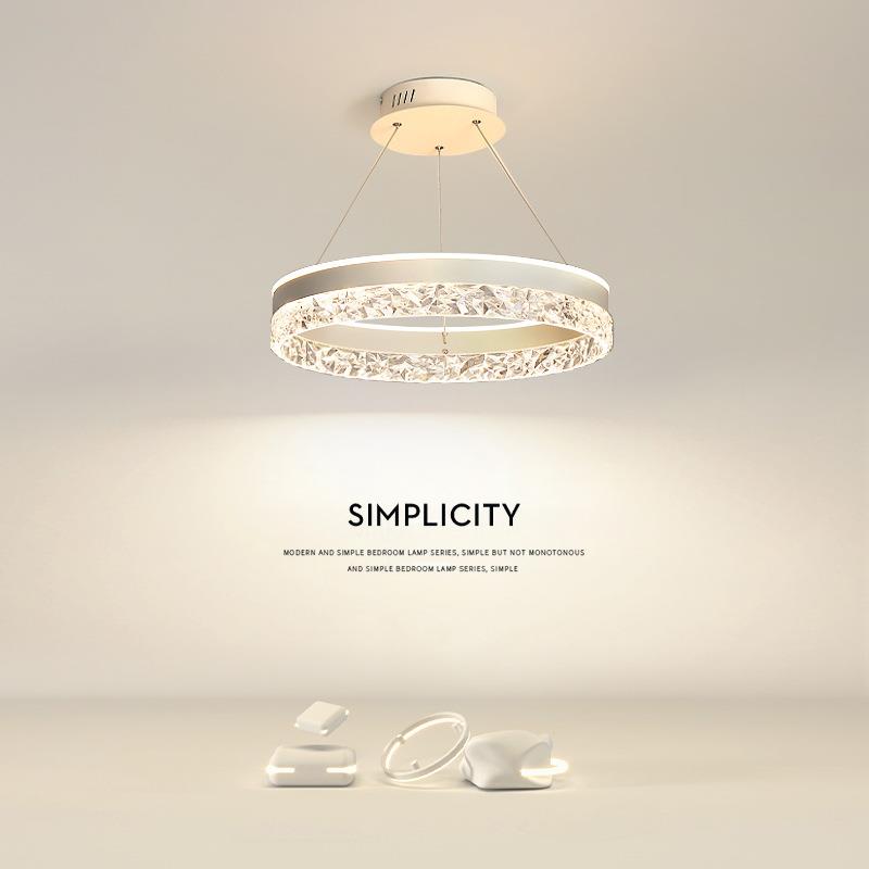 轻奢卧室吊灯现代简约房间书房圆环吊灯高级感2023年新款主卧吊灯