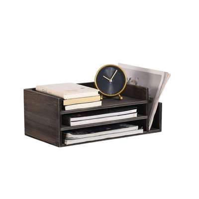 实木桌面置物架多功能木质收纳架办公室桌面档案文件笔筒置物架