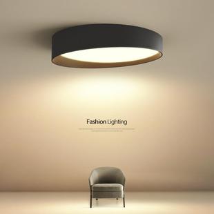 圆形卧室灯现代简约餐厅灯具北欧极简设计师款 房间书房吸顶灯灯具