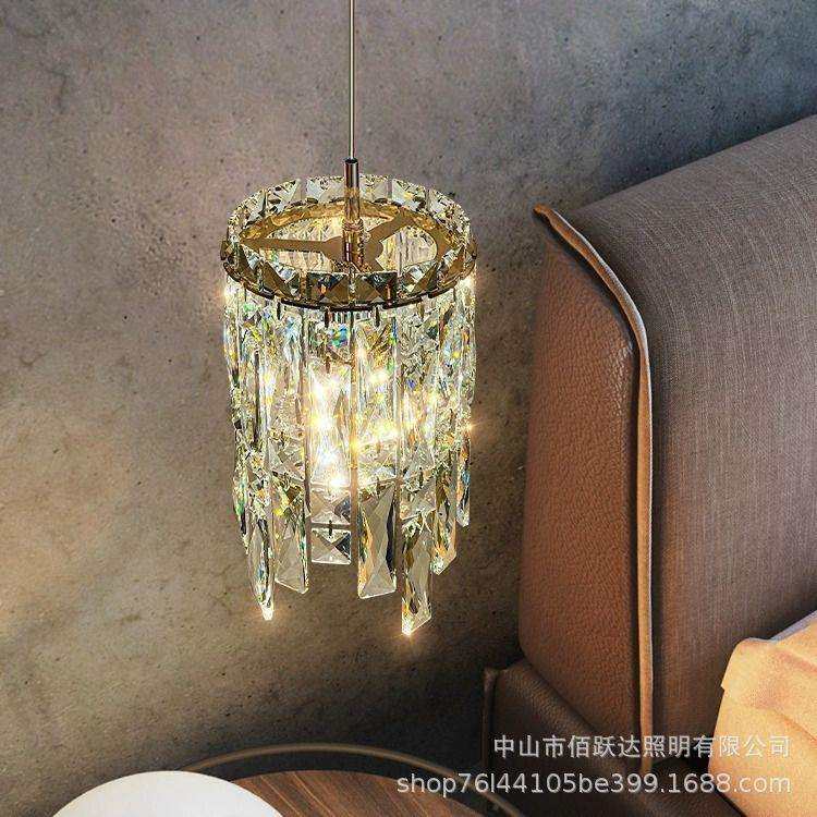 卧室床头吊灯轻奢现代简约2025年新款高级主卧餐厅吧台水晶小吊灯