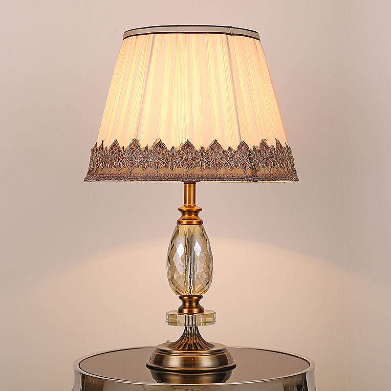 佳音美灯饰 高档K9香槟水晶欧式卧室床头台灯落地灯 温馨婚庆红色