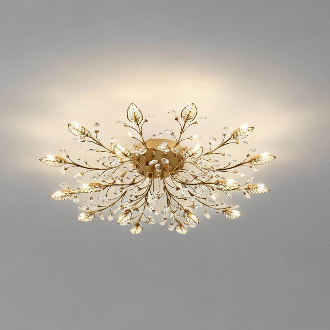 美式水晶灯客厅灯复古简约led餐厅吸顶灯圆形创意欧式铁艺卧室灯