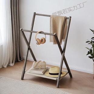 飘窗衣架落地窗台挂衣架可折叠卧室隔夜衣服收纳架挂裤架置物架