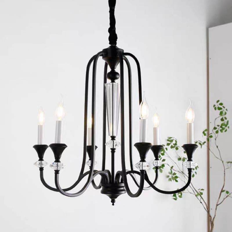 美式复古个性蜡烛客厅吊灯轻奢田园风民宿酒店餐厅卧室衣帽间吊灯