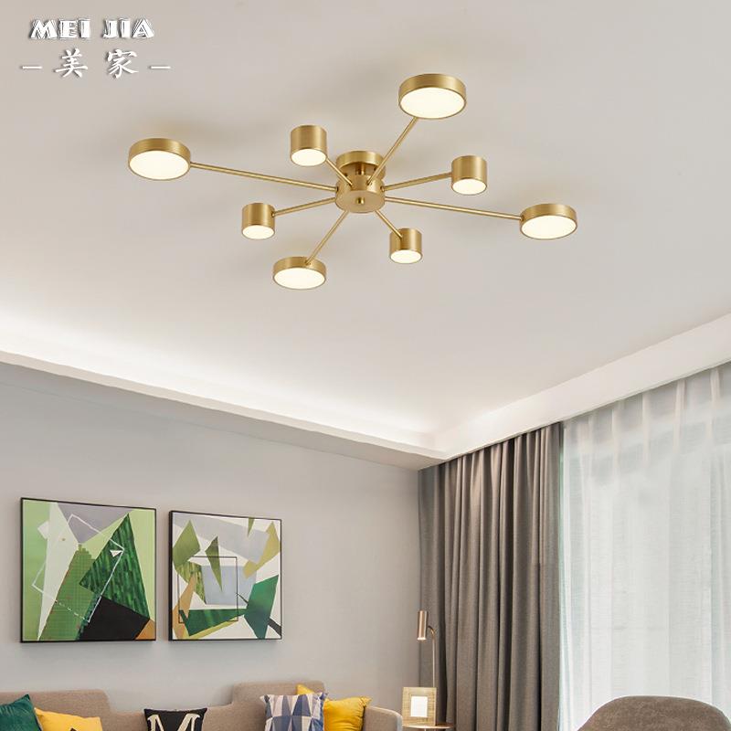 北欧全铜吸顶灯客厅卧室简约吸顶灯现代别墅大厅主灯房间书房灯具