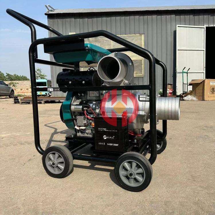 192风冷柴油6寸自吸泵农用灌溉抽水泵轻便型推车款应急排涝抽水器