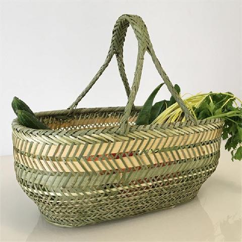 菜篮子竹编家用手提买菜购物篮农村采摘手工竹篮子厨房收纳菜篮子