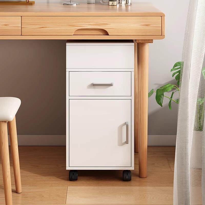 夹缝收纳柜办公室桌下抽屉柜A4文件储物柜小型25cm窄款移动置物柜