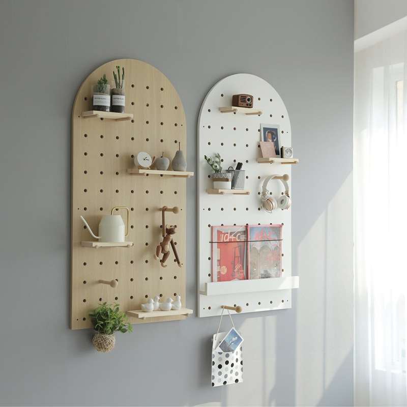 3OBR扇形洞洞板定 做拱形商用免打孔样板间装饰壁挂衣帽架收纳置