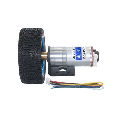 JGA25-370直流减速电机 编码器可测速测转向机器人循迹平衡小车