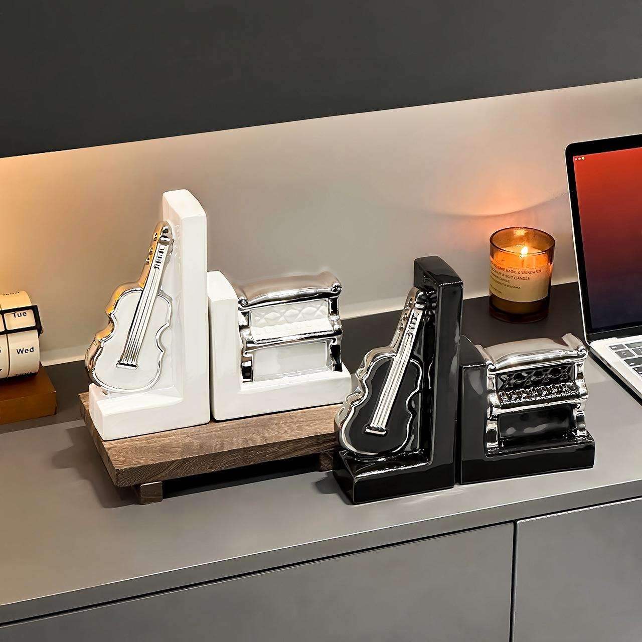 高级感小众乐器书挡摆件电视柜酒柜客厅玄关书柜桌面书立家居装饰