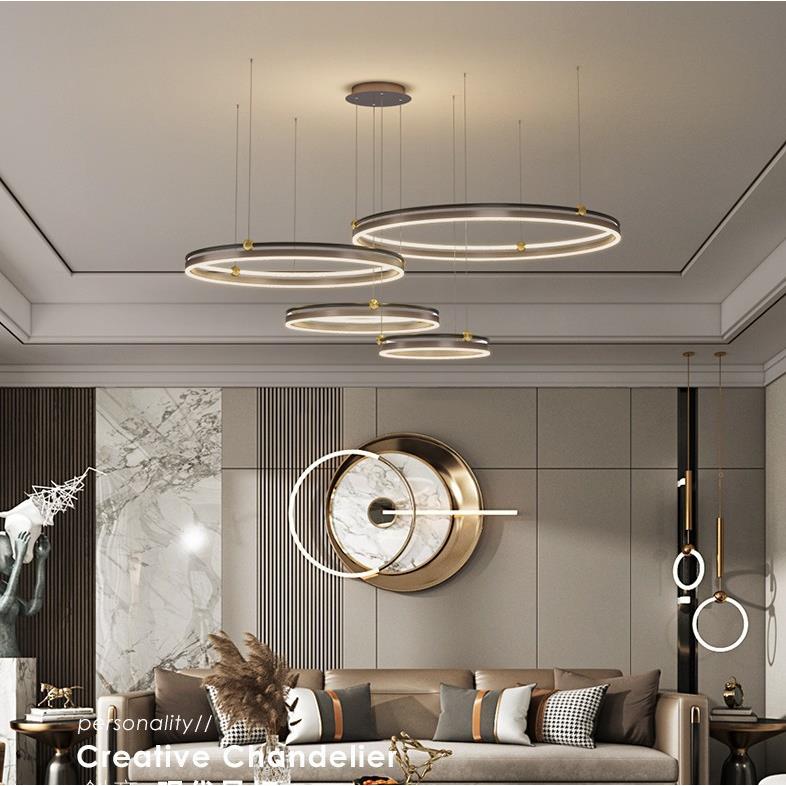 中山灯具新款客厅灯主灯吊灯led圆形餐厅灯现代轻奢创意艺术灯