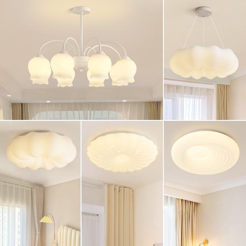 客厅吊灯法式铃兰花北欧餐厅灯简约温馨卧室灯奶油风灯具全屋套餐