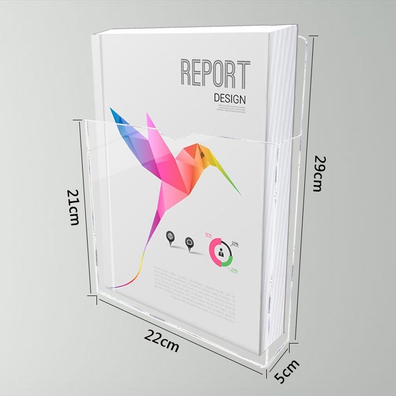 亚克力文件插槽a4卡槽壁挂盒资料悬挂盒壁挂展示架杂志挂墙收纳盒