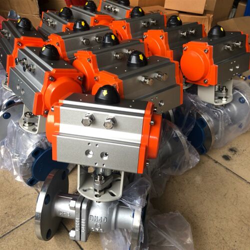 不锈钢气动法兰球阀DN25/32/40 蒸汽高温气动球阀 气动法兰球阀